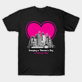 Valentine's Day in Chicago City T-Shirt